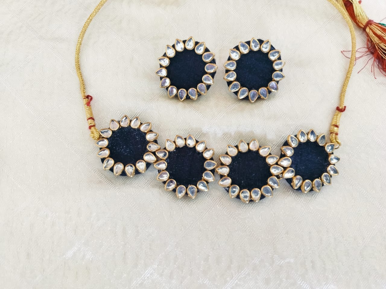 Handcrafted Kundan Choker Necklace with Matching Earrings