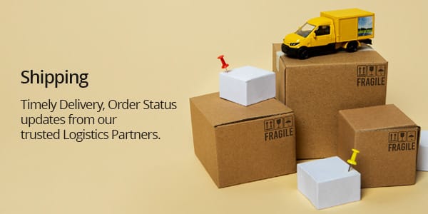 Timely delivery, order status updates from our trusted logistics partners.