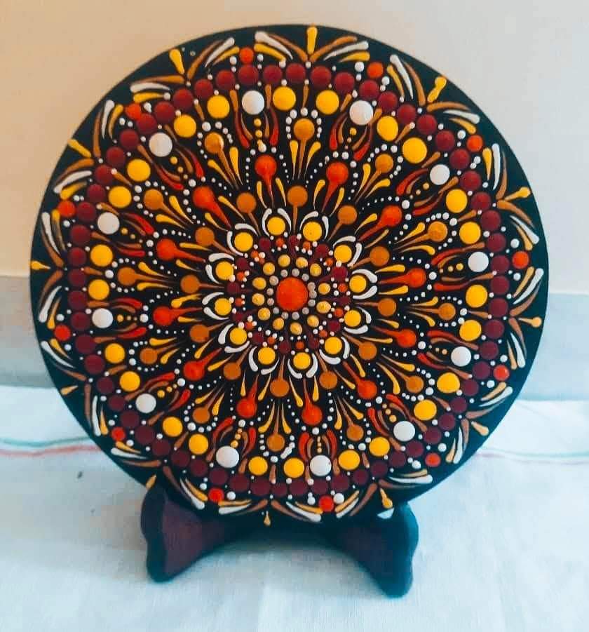 Hand painted mandala wall and table decor