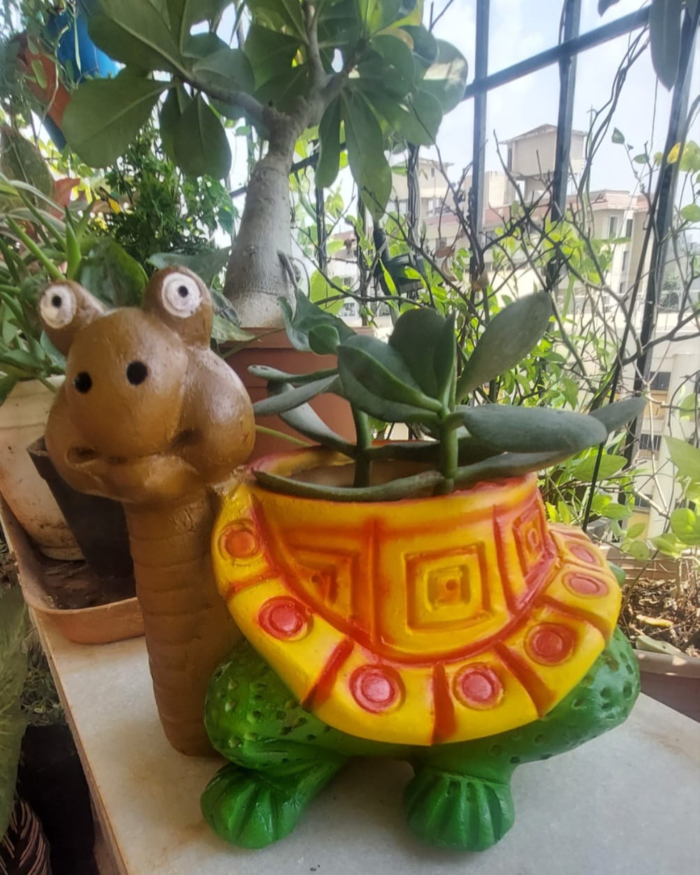 Tortoise Shaped Planter - Unique Ceramic Garden Decor