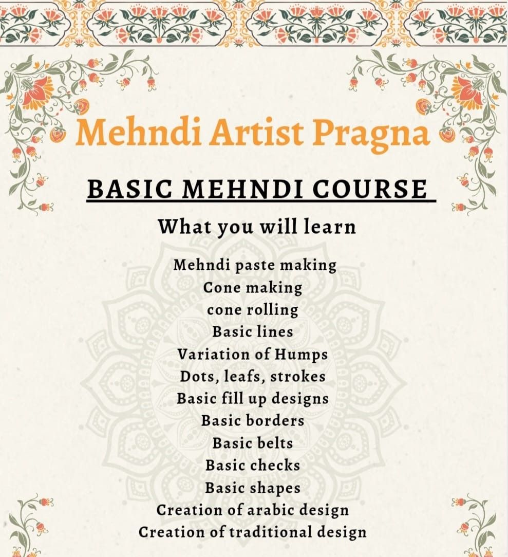 Basic Mehndi Course by Mehndi Artist Pragna