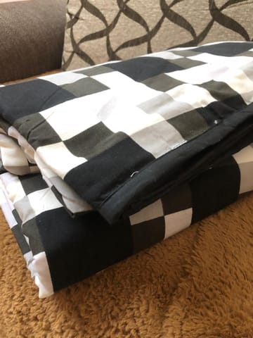 Double Dohar (Black & White) – 7.5ft x 8.25ft | Soft & Cozy Reversible Blanket