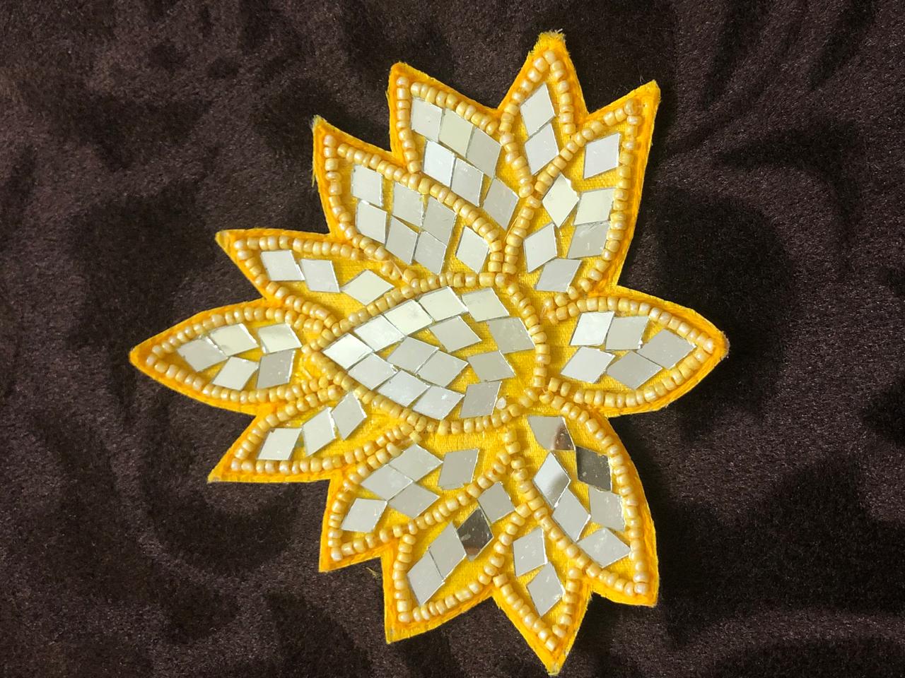 Mirror Work Lotus Rangoli Patch