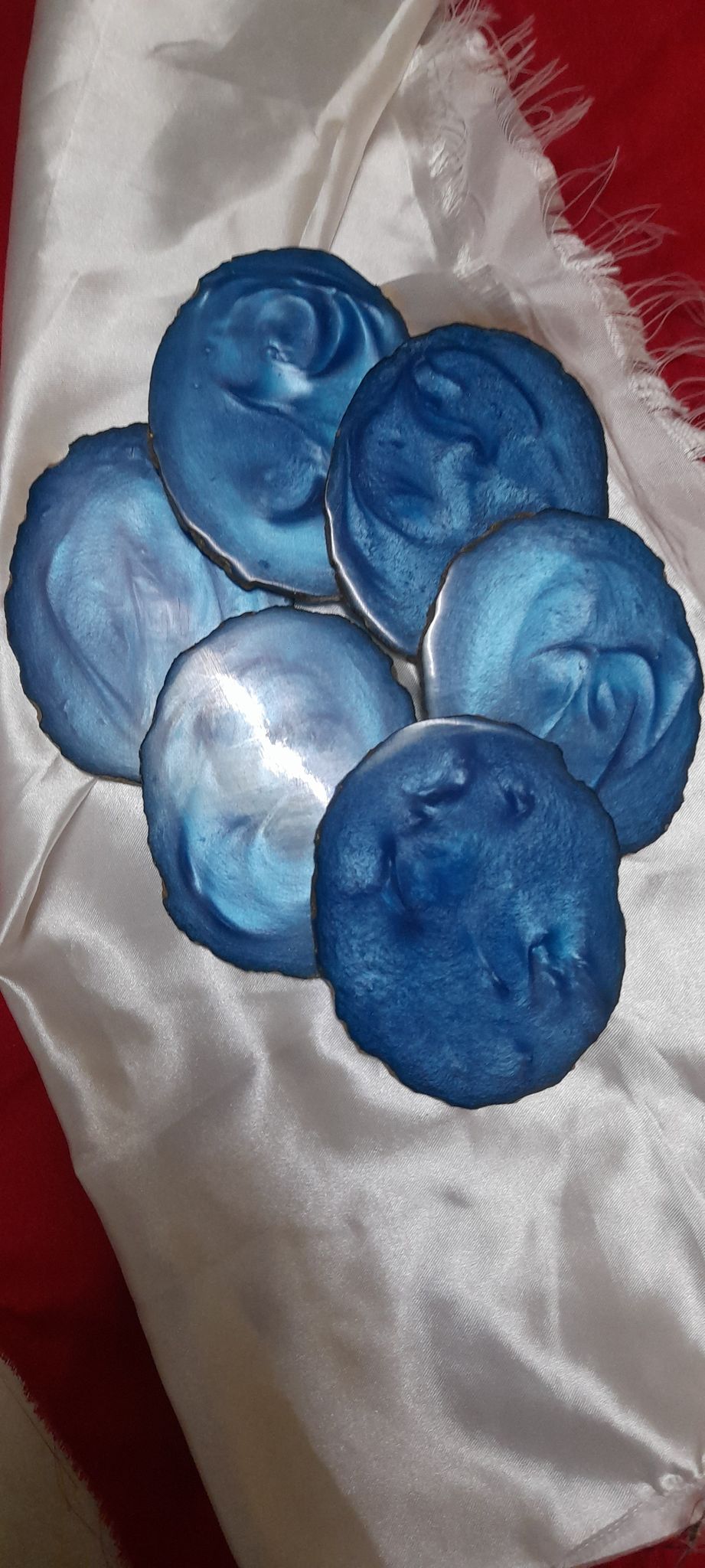 Handcrafted Blue Resin Coaster (Pack of 6)