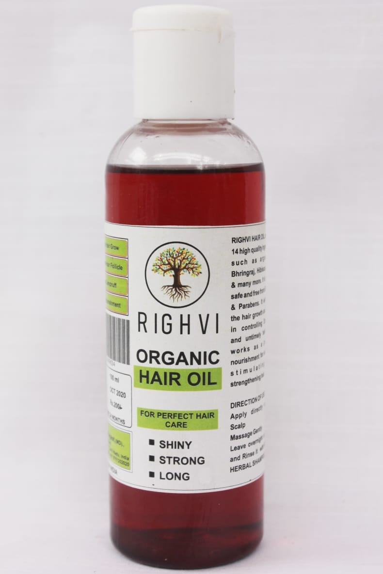 Righvi Organic Hair Oil – 100% Natural & Herbal Hair Care for Growth, Strength & Shine (100ml)